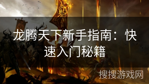 龙腾天下新手指南:快速入门秘籍 龙腾天下新手指南:快速入门秘籍