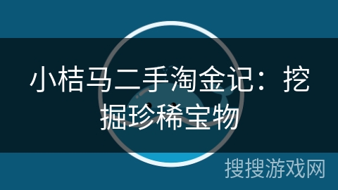 小桔马二手淘金记:挖掘珍稀宝物 小桔马二手淘金记:挖掘珍稀宝物