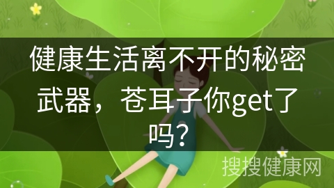 健康生活离不开的秘密武器，苍耳子你get了吗？