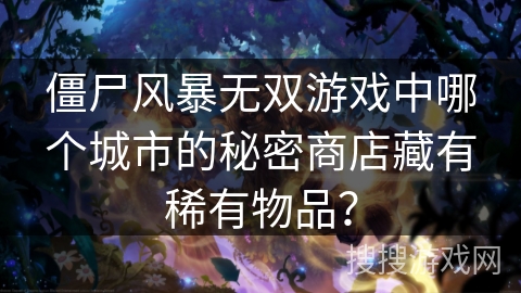 僵尸风暴无双游戏中哪个城市的秘密商店藏有稀有物品？