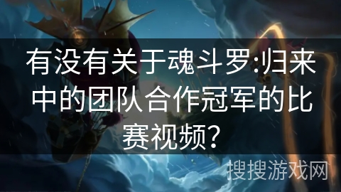 有没有关于魂斗罗:归来中的团队合作冠军的比赛视频？