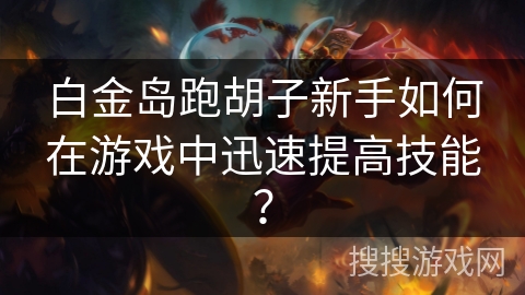 白金岛跑胡子新手如何在游戏中迅速提高技能？