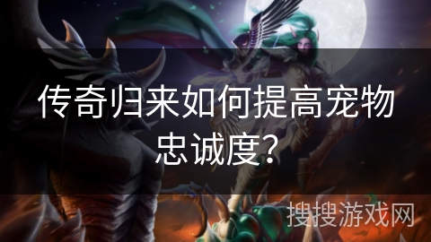 传奇归来如何提高宠物忠诚度？