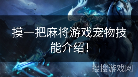 摸一把麻将游戏宠物技能介绍! 摸一把麻将游戏宠物技能介绍!