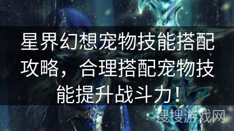 星界幻想宠物技能搭配攻略，合理搭配宠物技能提升战斗力！