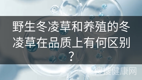 野生冬凌草和养殖的冬凌草在品质上有何区别？