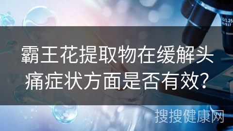 霸王花提取物在缓解头痛症状方面是否有效？