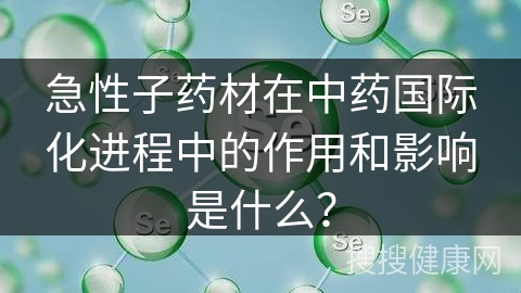 急性子药材在中药国际化进程中的作用和影响是什么？