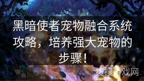 黑暗使者宠物融合系统攻略，培养强大宠物的步骤！