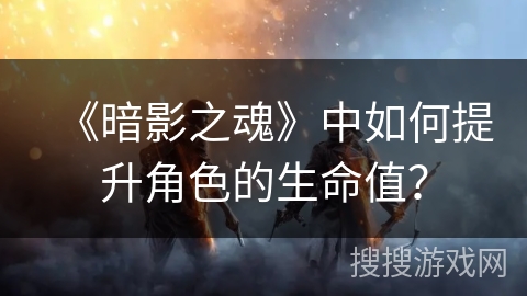 《暗影之魂》中如何提升角色的生命值? 《暗影之魂》中如何提升角色的生命值?