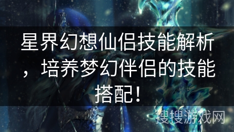 星界幻想仙侣技能解析,培养梦幻伴侣的技能搭配! 星界幻想仙侣技能解析,培养梦幻伴侣的技能搭配!