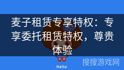 麦子租赁专享特权:专享委托租赁特权,尊贵体验 麦子租赁专享特权:专享委托租赁特权,尊贵体验