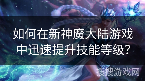如何在新神魔大陆游戏中迅速提升技能等级？