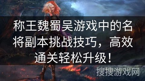 称王魏蜀吴游戏中的名将副本挑战技巧，高效通关轻松升级！