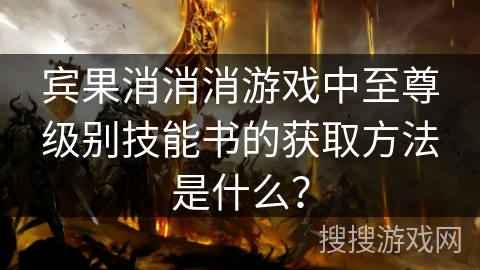 宾果消消消游戏中至尊级别技能书的获取方法是什么？