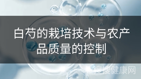 白芍的栽培技术与农产品质量的控制