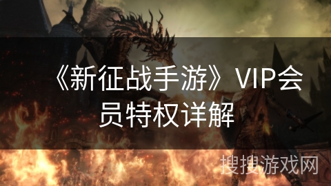 《新征战手游》VIP会员特权详解 《新征战手游》VIP会员特权详解