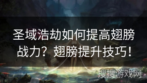 圣域浩劫如何提高翅膀战力？翅膀提升技巧！