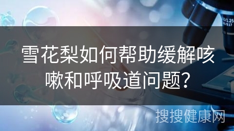 雪花梨如何帮助缓解咳嗽和呼吸道问题？