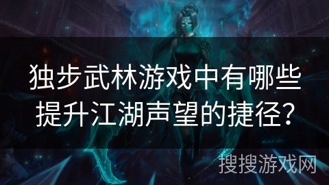 独步武林游戏中有哪些提升江湖声望的捷径？