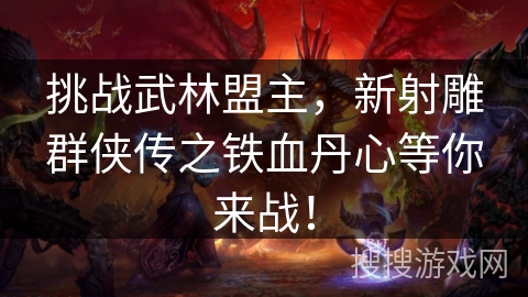 挑战武林盟主,新射雕群侠传之铁血丹心等你来战! 挑战武林盟主,新射雕群侠传之铁血丹心等你来战!