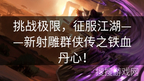 挑战极限,征服江湖——新射雕群侠传之铁血丹心! 挑战极限,征服江湖——新射雕群侠传之铁血丹心!