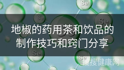 地椒的药用茶和饮品的制作技巧和窍门分享