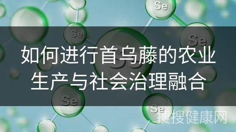 如何进行首乌藤的农业生产与社会治理融合