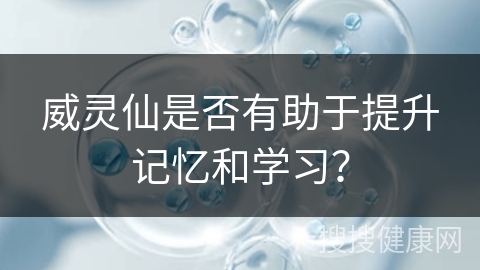 威灵仙是否有助于提升记忆和学习？