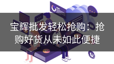 宝辉批发轻松抢购：抢购好货从未如此便捷