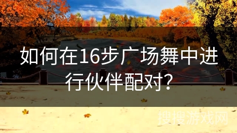 如何在16步广场舞中进行伙伴配对？