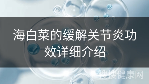 海白菜的缓解关节炎功效详细介绍