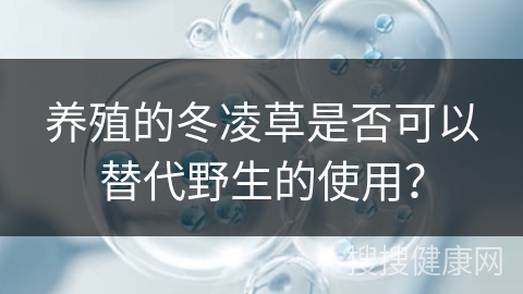 养殖的冬凌草是否可以替代野生的使用？