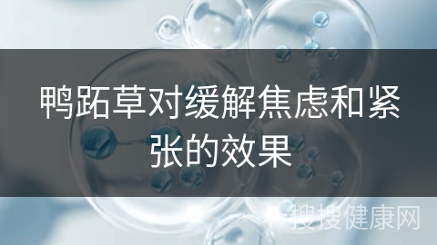 鸭跖草对缓解焦虑和紧张的效果