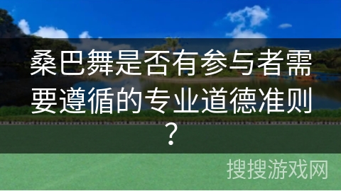 桑巴舞是否有参与者需要遵循的专业道德准则？