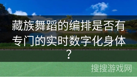 藏族舞蹈的编排是否有专门的实时数字化身体?