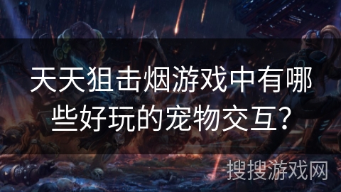 天天狙击烟游戏中有哪些好玩的宠物交互？