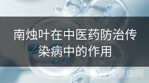 南烛叶在中医药防治传染病中的作用