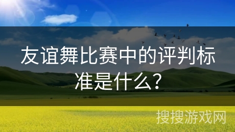 友谊舞比赛中的评判标准是什么？