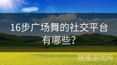 16步广场舞的社交平台有哪些？