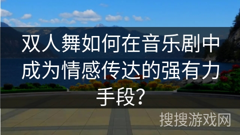 双人舞如何在音乐剧中成为情感传达的强有力手段？