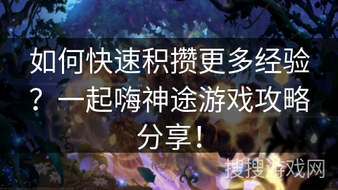 如何快速积攒更多经验?一起嗨神途游戏攻略分享! 如何快速积攒更多经验?一起嗨神途游戏攻略分享!