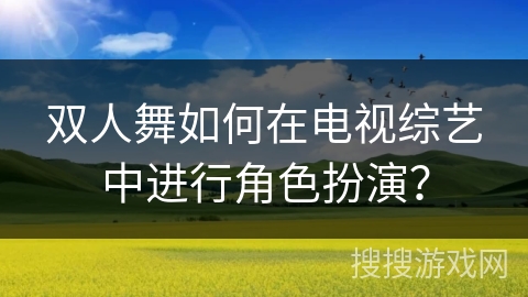 双人舞如何在电视综艺中进行角色扮演？