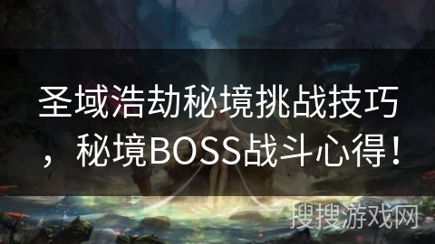 圣域浩劫秘境挑战技巧，秘境BOSS战斗心得！