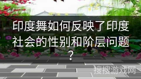 印度舞如何反映了印度社会的性别和阶层问题？