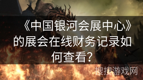 《中国银河会展中心》的展会在线财务记录如何查看? 《中国银河会展中心》的展会在线财务记录如何查看?