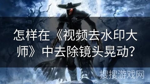 怎样在《视频去水印大师》中去除镜头晃动？