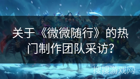 关于《微微随行》的热门制作团队采访? 关于《微微随行》的热门制作团队采访?