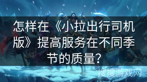 怎样在《小拉出行司机版》提高服务在不同季节的质量？