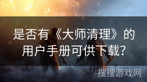 是否有《大师清理》的用户手册可供下载？